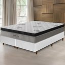 Ver imagem 1 de Cama Box Branca + Colchão King Size Ortho Pro Firme Espuma D33 Pillow Paparazzi 193x203x70cm