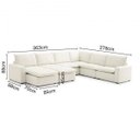 Ver imagem 2 de Sofá de Canto Modular Hug 8 Lugares 363x278cm com Puff em Linho CabeCasa MadeiraOriginals