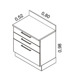 Balcão em Aço com Tampo 3 Gavetas Exclusive Itatiaia - 10