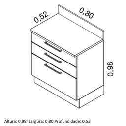 Balcão em Aço com Tampo 3 Gavetas Exclusive Itatiaia - 4