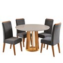 Ver imagem 2 de Mesa de Jantar 4 Lugares Finestra com Vidro Mel/off White/cinza - Viero Móveis