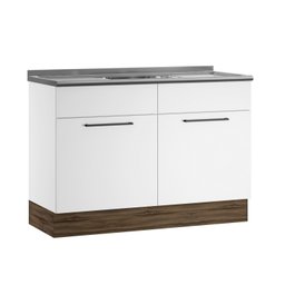 Balcão em Aço de Cozinha com Pia Inox 2 Portas e Rodapé Exclusive Itatiaia - 4