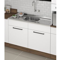 Balcão em Aço de Cozinha com Pia Inox 2 Portas e Rodapé Exclusive Itatiaia - 2