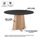 Ver imagem 2 de Mesa de Jantar Redonda 4 Lugares 90 Cm Isabela Preto/ Jade
