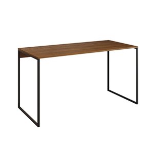 Mesa para Escritório Industrial Base Ferro Preto Tampo Mdp Amêndoa 120x60