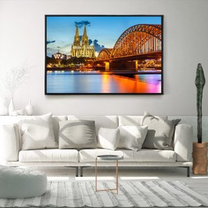 Quadro Decorativo Horizontal Catedral de Colônia com Moldura e Sem Vidro 40X60