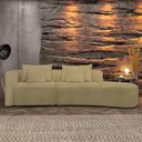 Ver imagem 1 de Sofá Curvo Decorativo Kimiko 287cm 2 Lugares Sala de Estar com Chaise Bouclê Bege G52 - Gran Belo