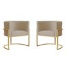 Kit 2 Poltronas Decorativa Sala Estar Recepção Escritório Luana Base Gold Veludo Bege - Montanaris - 1
