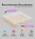 Ver imagem 2 de Painel Placa Para Parede E Piso Chão Autocolante Laminado Mármore Bege 25x25cm