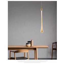 Pendente Gota Cristal Dourado LED 7W 3200K Bivolt Original Equipe LED - 5