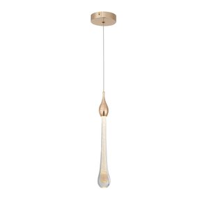 Pendente Gota Cristal Dourado LED 7W 3200K Bivolt Original Equipe LED