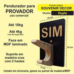 10 Ganchos Pendurador Provador de Loja Sim Não Pino Duplo:branco - 2