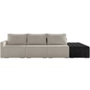 Ver imagem 4 de Sofá Ilha Modular para Sala 312cm com Puff Dublin K01 Bouclê Creme e Sintético Preto - Lyam Decor