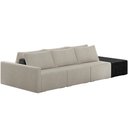 Ver imagem 5 de Sofá Ilha Modular para Sala 312cm com Puff Dublin K01 Bouclê Creme e Sintético Preto - Lyam Decor