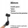 Martelo de Borracha Preta Marreta 80mm Cabo Plástico Reforçado Azulejos Porcelanato Pneu - 4