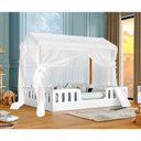 Ver imagem 1 de Cama Infantil Casal Ágatha Branca/mel com Escorregador e Voal Branco - Divaloto