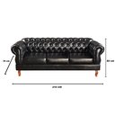 Ver imagem 3 de Sofá 3 Lugares Chesterfield Capitonê Duquesa - Couríssimo Preto