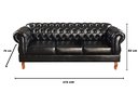Ver imagem 3 de Sofá 3 Lugares Chesterfield Capitonê Duquesa - Couríssimo Preto