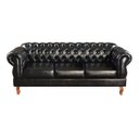 Ver imagem 1 de Sofá 3 Lugares Chesterfield Capitonê Duquesa - Couríssimo Preto