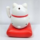 Ver imagem 3 de Maneki Neko Gato da Sorte Branco 9 cm Altura Energia Solar