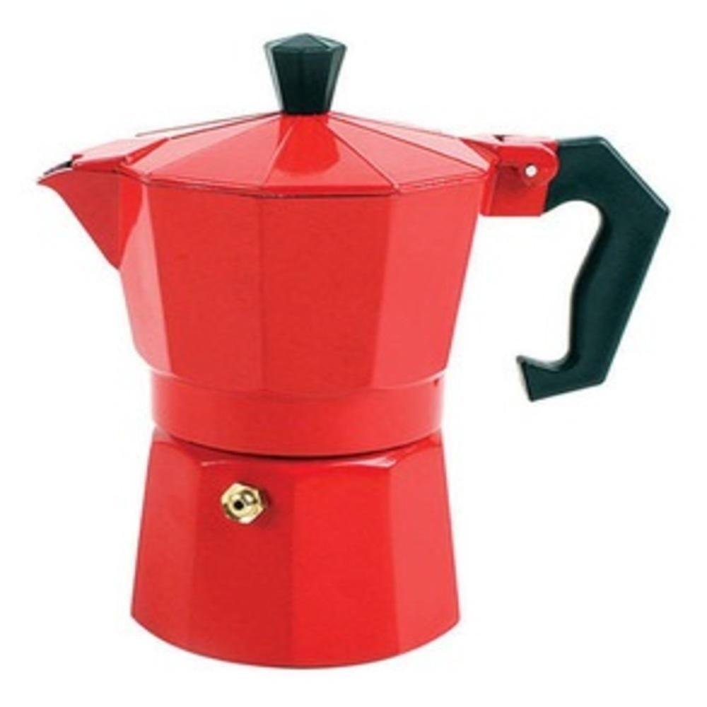 CAFETEIRA ITALIANA VERMELHA 12 XICARAS CAFE EXPRESSO MANUAL MOKA 600ML - 2