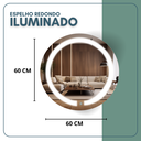 Ver imagem 3 de Espelho Redondo 60cm com 2 Leds Touch Reduna