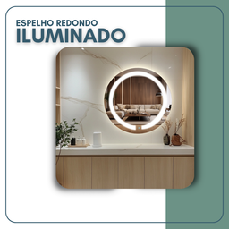 Espelho Redondo 60cm com 2 Leds Touch Reduna - 2