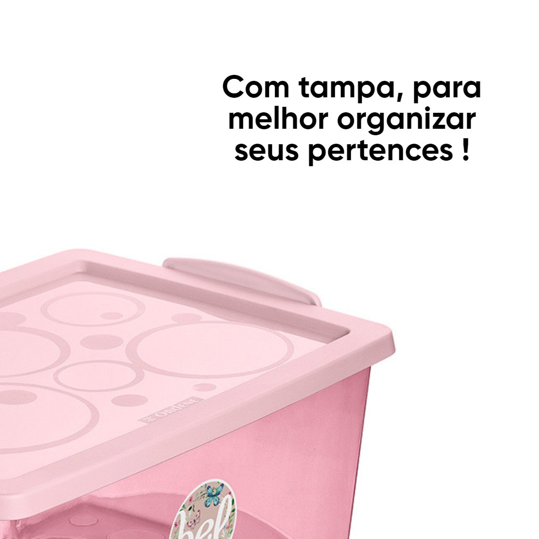 Mini Caixa Organizadora Pequena com Trava 400 ml Rose - 3