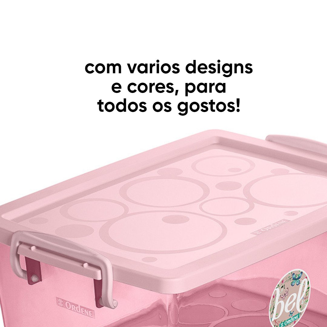 Mini Caixa Organizadora Pequena com Trava 400 ml Rose - 4