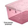 Mini Caixa Organizadora Pequena com Trava 400 ml Rose - 2
