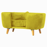 Poltrona Cama Pet Hannah Luxo - Veludo Amarelo - 3