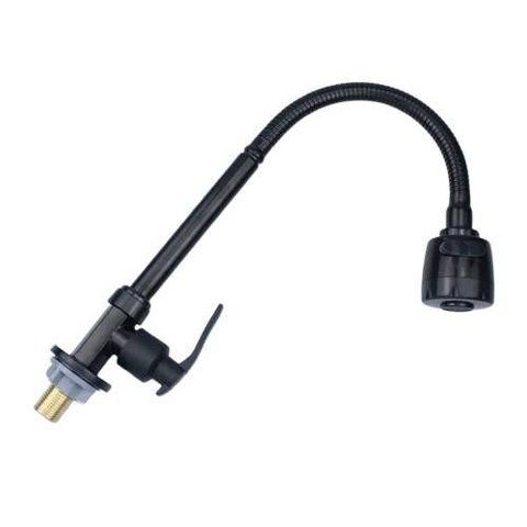 Torneira de Bancada Cozinha Gourmet Lux Flexível Preta 1/4 de Volta