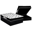 Ver imagem 1 de Cama Box Baú Casal: Colchão Espuma D33 Luckspuma Supreme Pillow Top + Base CRC Suede Black(138x188