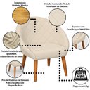 Ver imagem 3 de Kit 2 Poltronas Resistente para Sala de Espera Tecido Veludo Confortável Reforçada