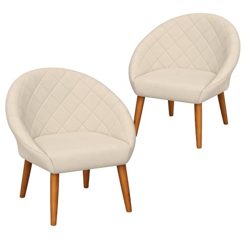 Kit 2 Poltronas Resistente para Sala de Espera Tecido Veludo Confortável Reforçada