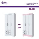 Ver imagem 3 de Guarda Roupa Sensi 03 Portas e 02 Gavetas com Pés Be16 Branco - Henn - Briz