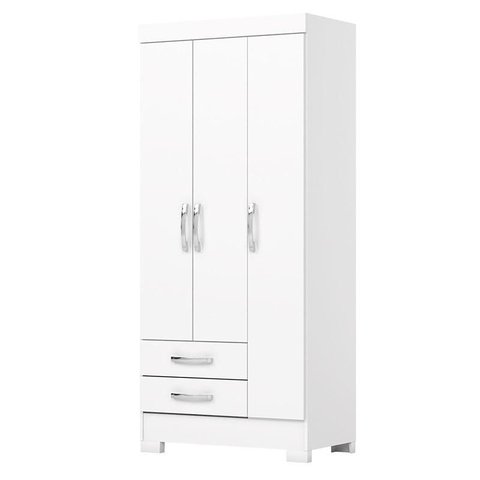 Guarda Roupa Sensi 03 Portas e 02 Gavetas com Pés Be16 Branco - Henn - Briz
