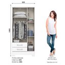 Ver imagem 5 de Guarda Roupa Sensi 03 Portas e 02 Gavetas com Pés Be16 Branco - Henn - Briz