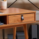 Ver imagem 6 de Mesa Escrivaninha Madeira 2 Gavetas 1 Nicho Kim Castanho Verniz Idimex