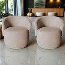 Ver imagem 7 de Kit 2 Poltronas Decorativa Beatriz Orgânica Suede Bege