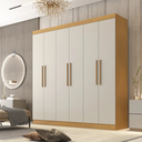 Ver imagem 4 de Guarda Roupa Casal 6 Portas 4 Gavetas Belem S/esp e S/pes Valverde Moveis Cinamomo/off White