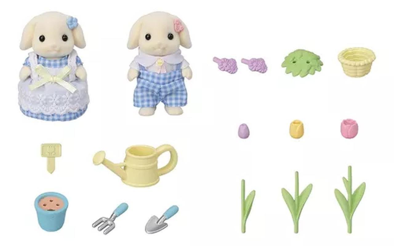 Conjunto Jardinagem Irmãos Coelho Floral Sylvanian Families - 2