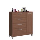 Ver imagem 1 de Cômoda Sapateira Encanto 4 Gavetas e Porta Cappucino com Pés para Quarto - Bela Móveis