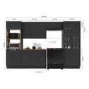 Ver imagem 3 de Cozinha Modulada 5 Peças Torre Quente Cristaleira Balcão com Tampo 2 Aéreos 100% MDF com Vidro