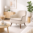 Ver imagem 1 de Kit 2 Poltronas Decorativas Pés Palitos em Madeira Linho Bege Sol Larbelle