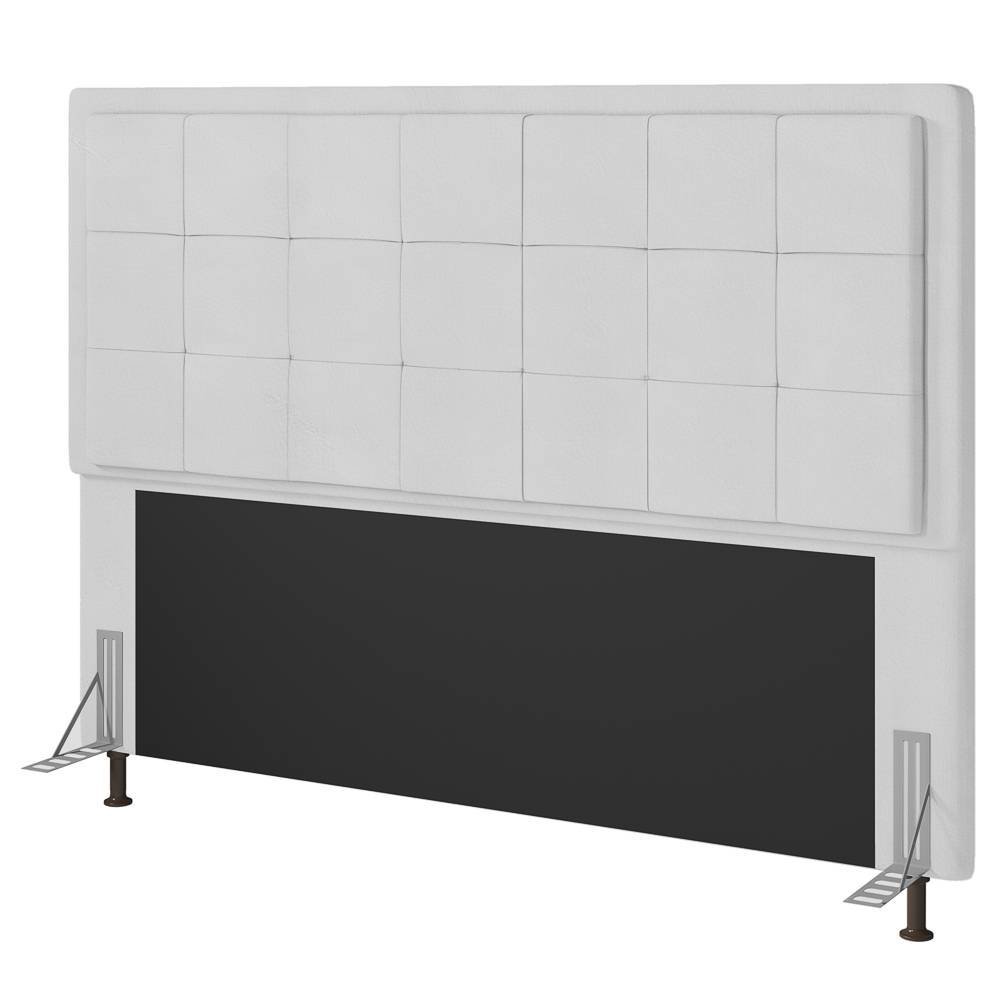 Cabeceira Cama Box Queen Canada 160 Cm Sintético MV Estofados Branco