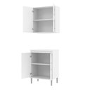 Ver imagem 2 de Conjunto Armário Aéreo 2P Com Balcão Micro-ondas - Branco