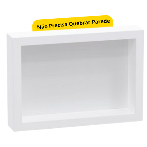 Nicho de Parede Sobrepor Branco Banheiro Lavanderia 28x40:Branco