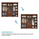 Ver imagem 4 de Guarda-Roupa Casal 6 Portas com Pés e Espelhos 267cm 100% MDF Linhares Espresso Móveis Marrom/Jequitiba