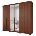 Ver imagem 2 de Guarda-Roupa Casal 6 Portas com Pés e Espelhos 267cm 100% MDF Linhares Espresso Móveis Marrom/Jequitiba